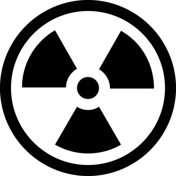 Icono Nuclear Peligro Atómico Estilo Sólido — Archivo Imágenes Vectoriales