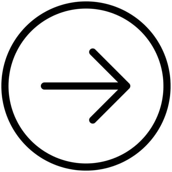 Flecha Siguiente Icono Derecha Estilo Esquema — Vector de stock