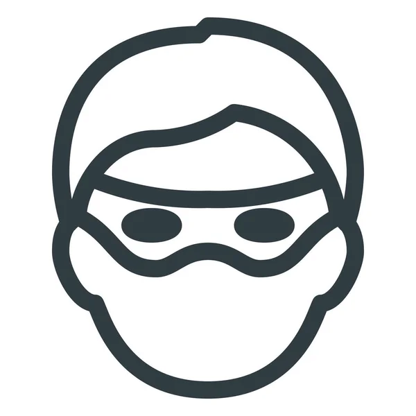 Avatar Criminal Head Icon Outline Style — Stock Vector