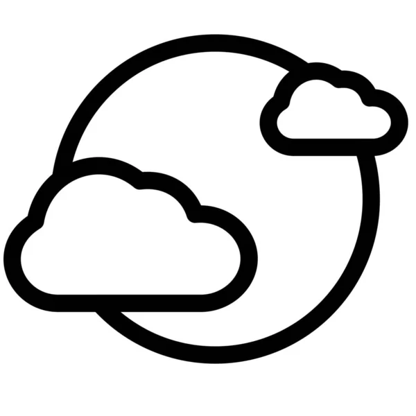 Sol Tiempo Nube Icono Estilo Esquema — Vector de stock