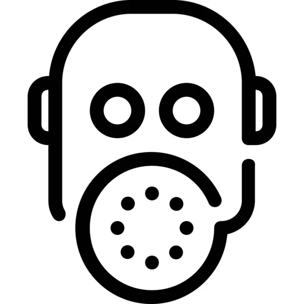 Gas Mask Poison Icon Outline Style — Stock Vector