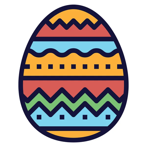 Decoración Celebración Icono Pascua Estilo Contorno Lleno — Vector de stock
