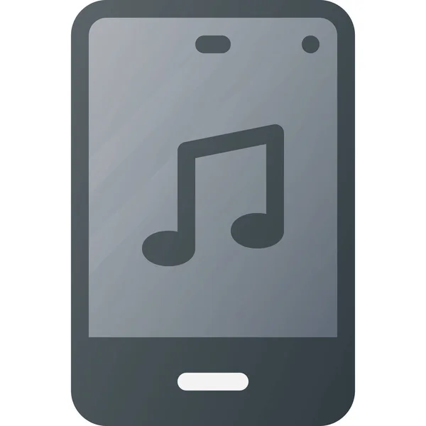 Icône Téléphone Musique Mobile Dans Style Contour Rempli — Image vectorielle