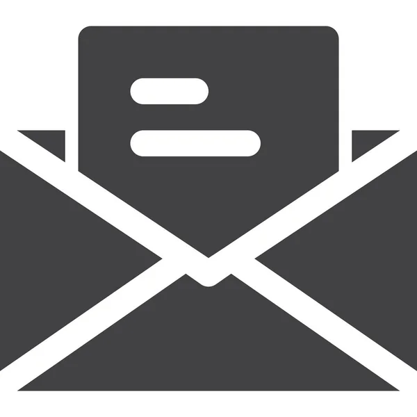 Ícone Carta Envelope Mail Estilo Sólido — Vetor de Stock