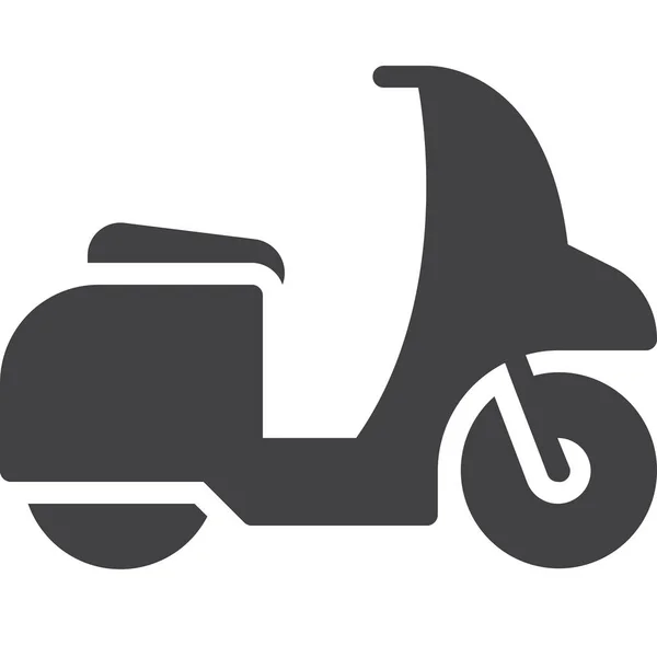 Motorsiklet Scooter Simgesi Katı Biçiminde — Stok Vektör