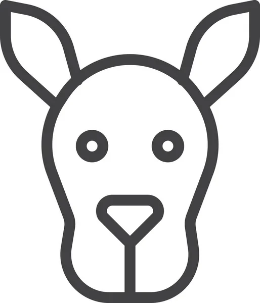 Tête Animal Kangourou Icône Dans Style Contour — Image vectorielle