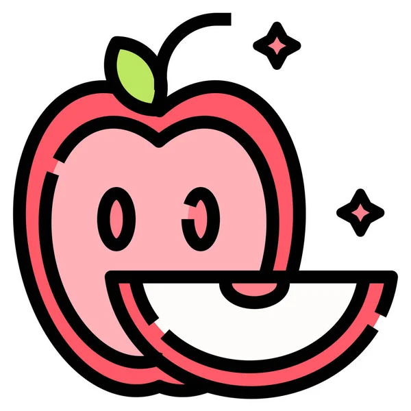 Icono Dieta Manzana Frult Categoría Acción Gracias — Vector de stock