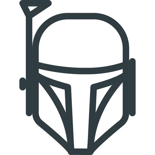 アバター Boba Fet Icon Outline Style — ストックベクタ