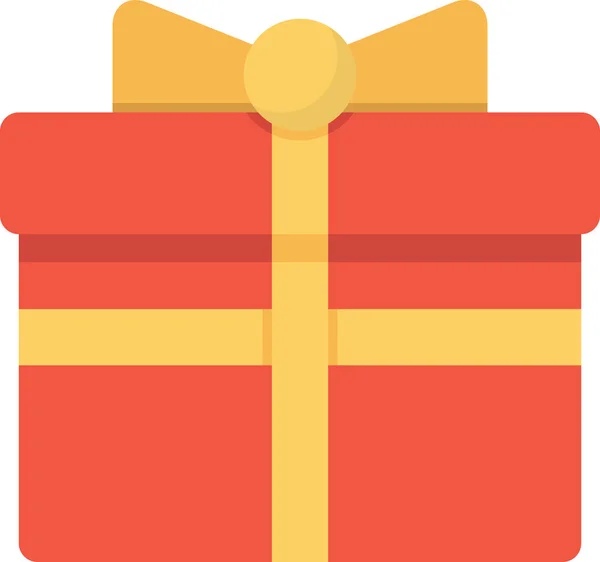 Box Christmas Gift Icon Flat Style — Stock Vector