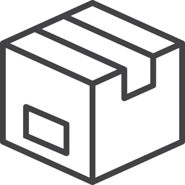 Ikona Balíčku Krabice Stylu Osnovy — Stockový vektor