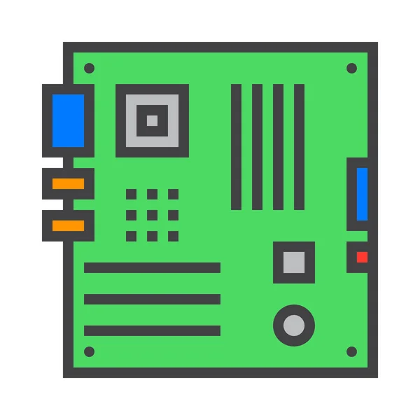 Board Chip Computer Icon — Stok Vektör