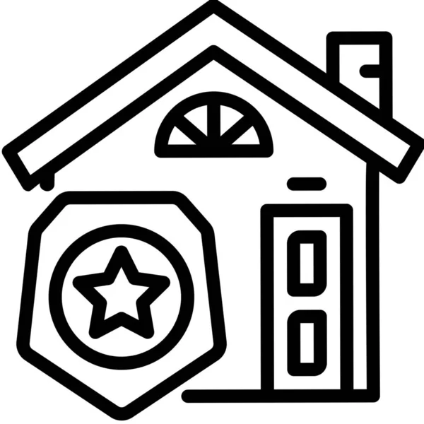 Estate Guard Home Icon Outline Style — Stock Vector