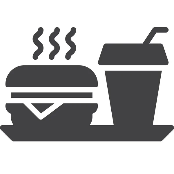 Hambúrguer Ícone Fast Food Categoria Alimentos Bebidas — Vetor de Stock