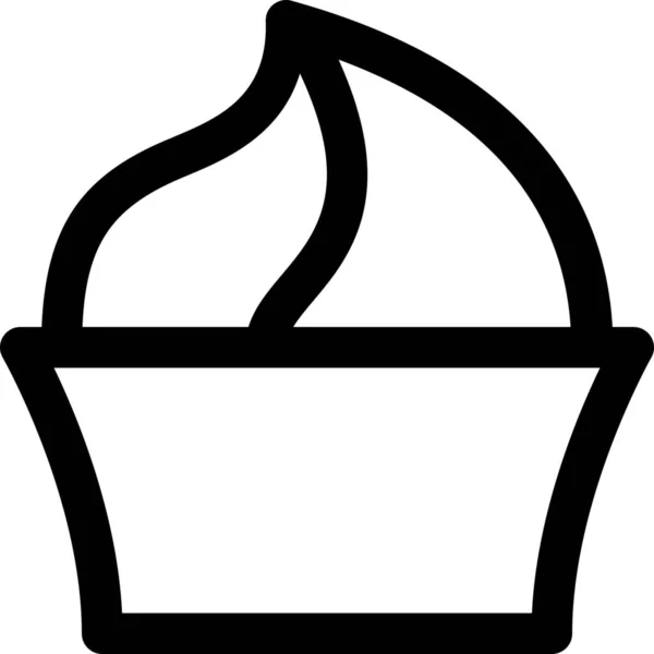 Cookie Cupcake Τροφίμων Εικονίδιο Στυλ Περίγραμμα — Διανυσματικό Αρχείο