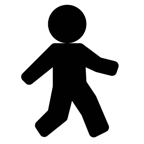 Cross Human Walk Icon Solid Style — Stock Vector