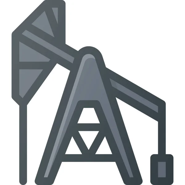 Icono Del Petróleo Industria Construcción Estilo Contorno Lleno — Vector de stock