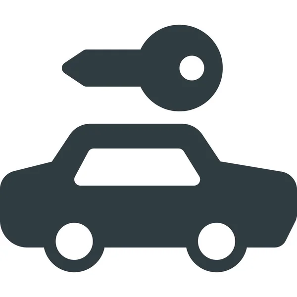 Airport Car Rent Icon Solid Style — Stock Vector