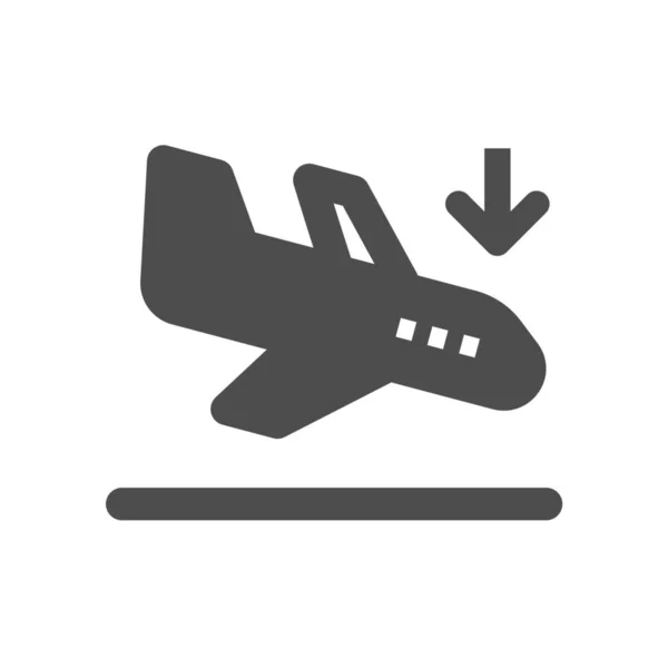 Icône Des Affaires Aéroport Avion Dans Style Solide — Image vectorielle