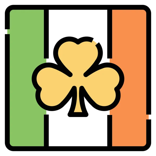 Bandeira Ícone Trevo Irlandês — Vetor de Stock