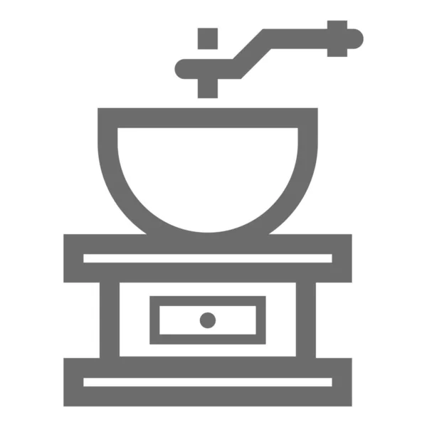 Жирный Кофе Общая Иконка Стиле Абрис — стоковый вектор