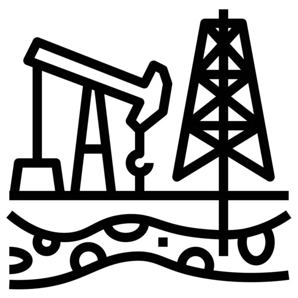 Drill Fossil Fuel Icon Outline Style — Stock Vector