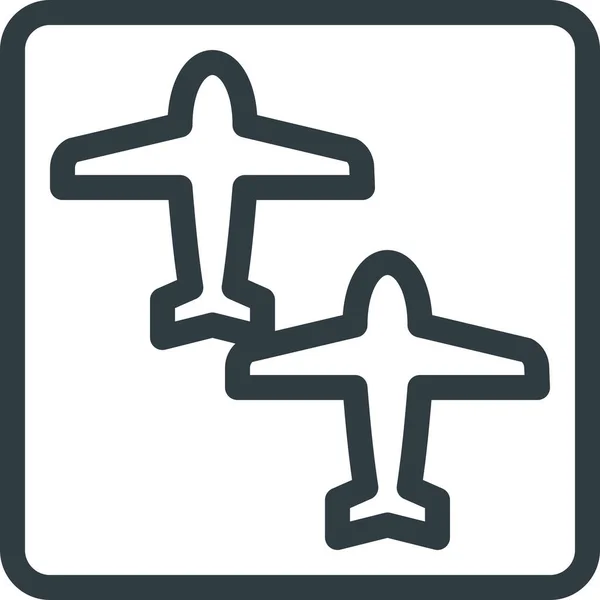 Aeropuerto Icono Avión Conexión Estilo Esquema — Archivo Imágenes Vectoriales