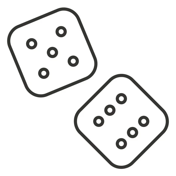Board Casino Dice Icon Outline Style — Stock Vector
