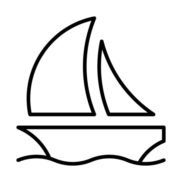 Bateau Croisière Icône Mer Dans Style Outline — Image vectorielle