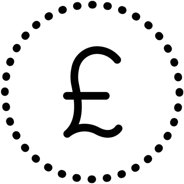 Brit Valuta Font Ikon Körvonalazott Stílusban — Stock Vector