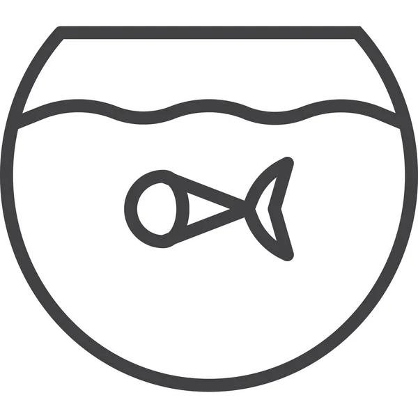 Acuario Peces Pecera Icono — Vector de stock