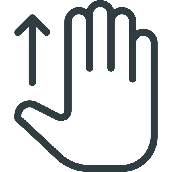 Gest Hand Scroll Ikon Kontur Stil — Stock vektor