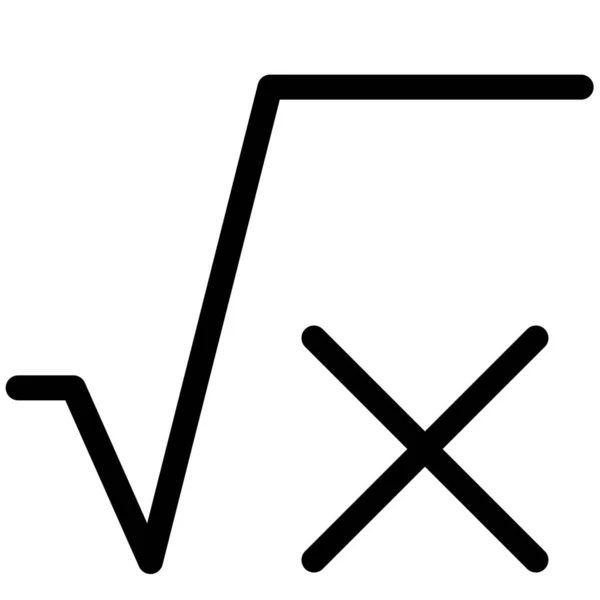 Équation Mathématiques Icône Racine Dans Style Outline — Image vectorielle