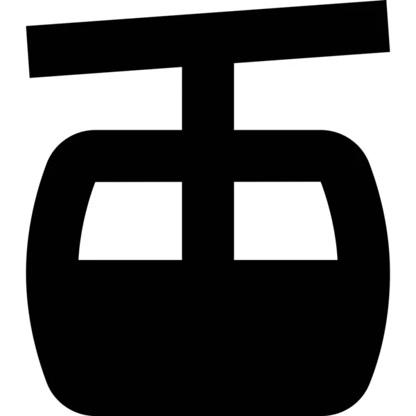 Значок Кабельного Автомобіля Суцільному Стилі — стоковий вектор