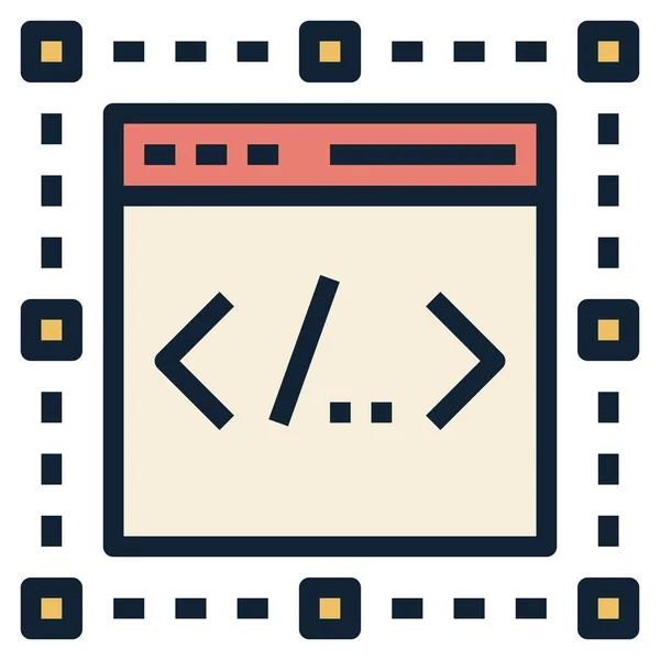 Back Coding Developer Icon Filled Outline Style — 스톡 벡터