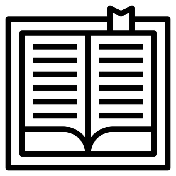 Ikona Kursu Książki Ebook Kategorii Edukacja Szkoła Nauka — Wektor stockowy