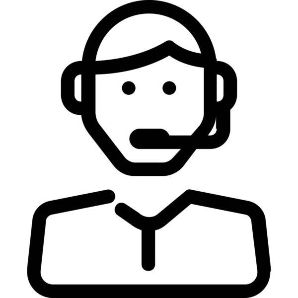 Oproep Man Telefoon Pictogram Outline Stijl — Stockvector