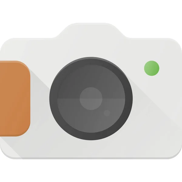 Camerabeeld Lens Icoon Platte Stijl — Stockvector