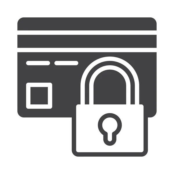 Tarjeta Crédito Icono Bloqueo Categoría Seguros Seguridad — Vector de stock