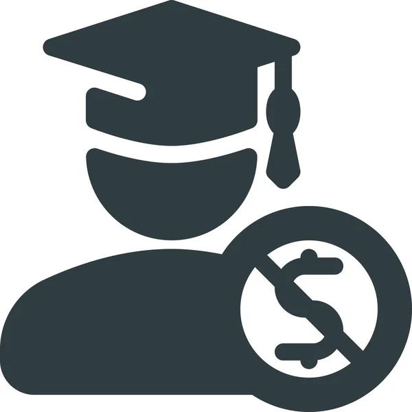 Ícone Dinheiro Graduação Educação Estilo Sólido —  Vetores de Stock