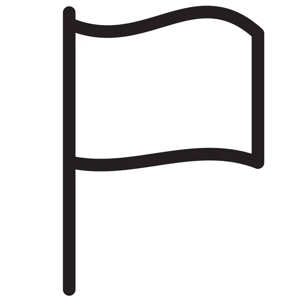 Markierungssymbol Für Den Standort Der Flagge Outline Stil — Stockvektor