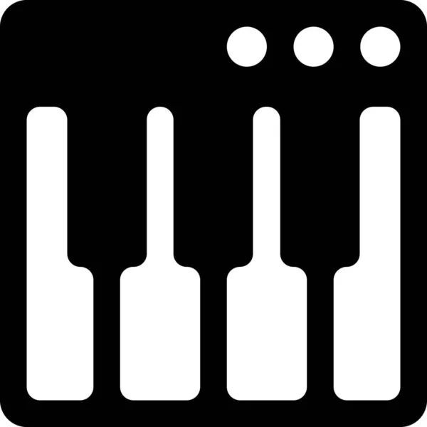 Icono Música Instrumento Audio Estilo Sólido — Vector de stock