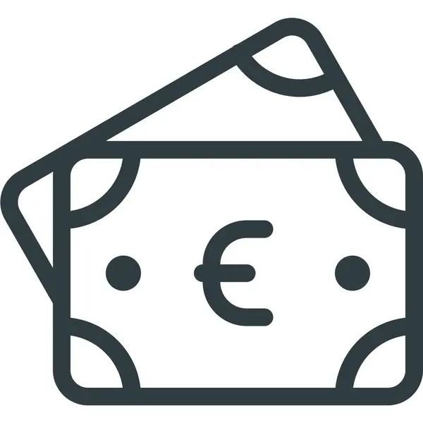 Munt Euro Geld Pictogram Contouren Stijl — Stockvector