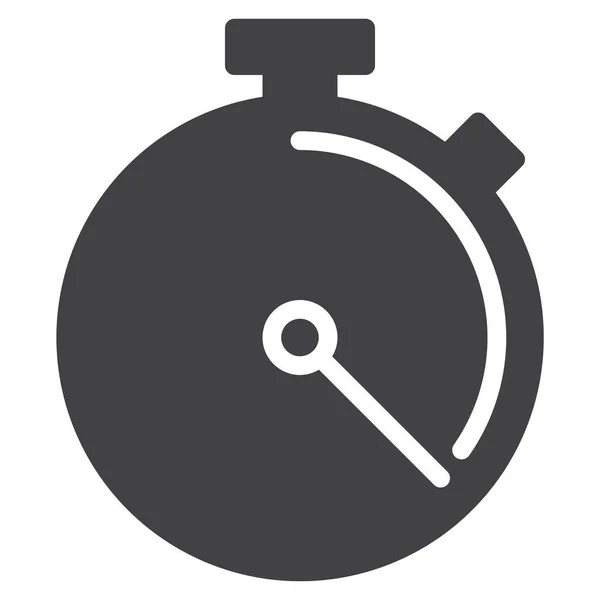 Ikona Czasu Stopu Chronometru Stałym Stylu — Wektor stockowy
