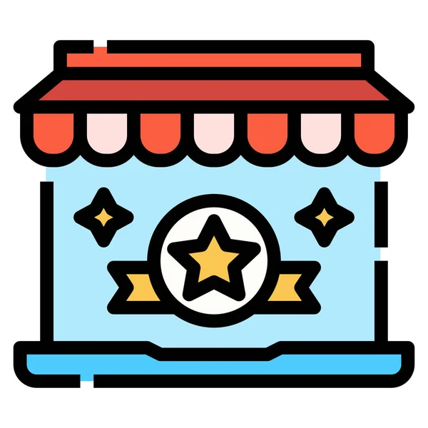 Icône Boutique Recommandée Ligne Dans Catégorie Shopping Commerce — Image vectorielle