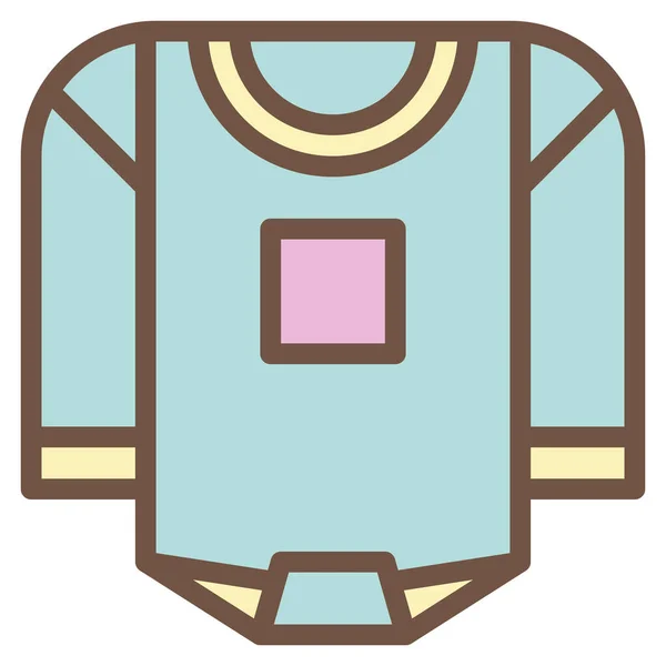 Baby Cloth Dress Icon Filled Outline Style — 스톡 벡터