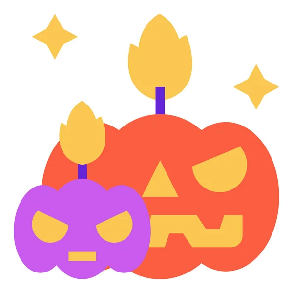 Decoración Vela Icono Halloween — Vector de stock