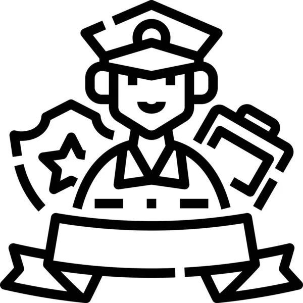 Policía Trabajador Icono Del Trabajo — Vector de stock