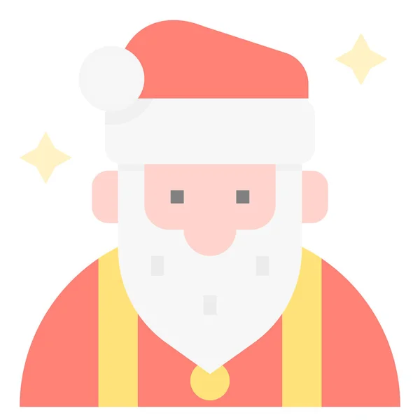 Avatar Kerst Claus Pictogram Platte Stijl — Stockvector