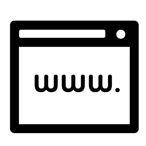 Webseite Url Internet Icon Solid Style — Stockvektor