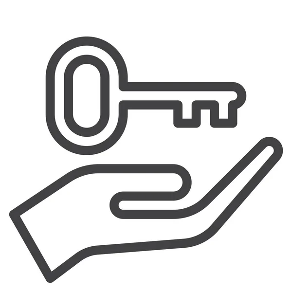 Hand Holding Key Icon — Stock Vector